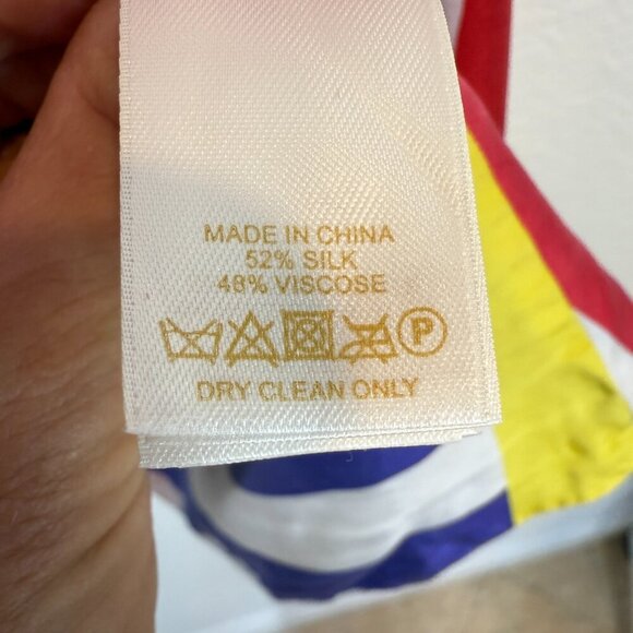 Kate Spade Silk Dress Multicolor Striped Go Fly A Kite Midi Medium - Picture 10 of 11